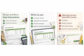 calculate real recipe and menu cost