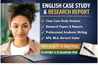 write an english case study report and research report