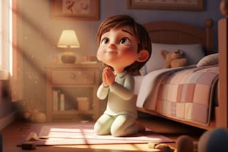 illustrate christian children book illustration with faith based storybook art