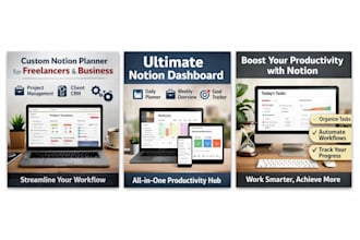design professional notion  workspace and dashboard