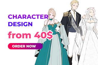 draw character design reference sheet