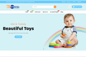 design shopify toy store baby products kids boutique website