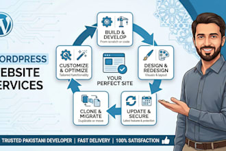 build, design, redesign, develop, update, clone, or customize wordpress website