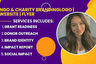 design your charity ngo website, nonprofit logo, and fundraising flyer kit