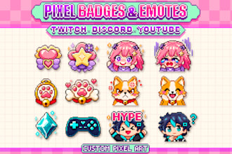 create custom pixel art twitch badges, emotes and icons
