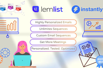 handle instantly or lemlist setup, warmup, and email campaigns