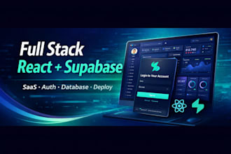 develop custom react web app with supabase backend