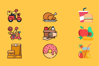 design unique, simple and modern custom icons set