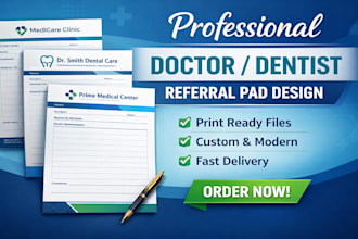 design medical referral pad a4 a5 with editable source