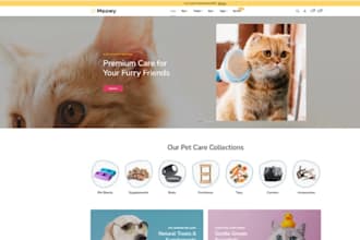 design shopify pet store cat toy dog wear accessories store