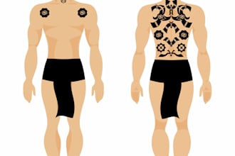 make a design tattoo full body dayak iban borneo