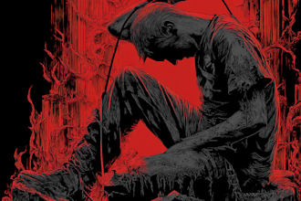 dark, brutal, horror, metal tshirt album art illustration