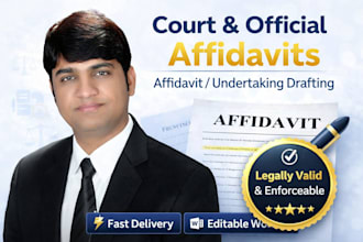 draft professional affidavits and legal documents under pak law
