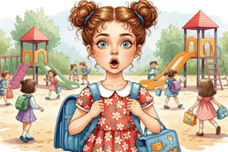 illustrate watercolor children story book illustration artwork book cover design