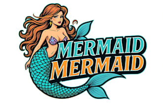 design a stunning mermaid logo for your brand or business