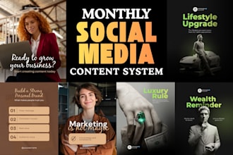 design a premium monthly social media content system for your brand