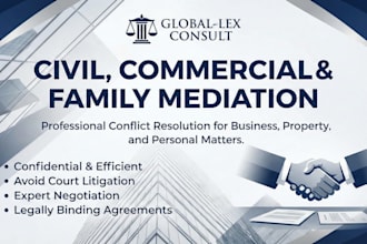 be your certified mediator for civil, family, and commercial disputes