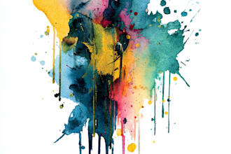 hand drawn artistic watercolor art