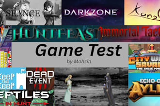 test your pc game and create a feedback report, bugs etc