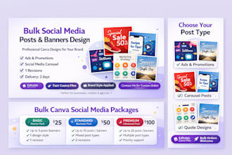 provide you social media canva templates bundle
