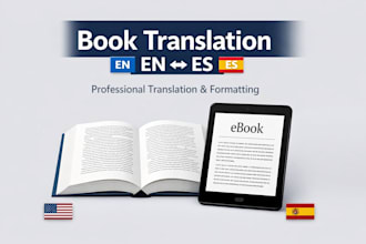 spanish english book translation and formatting