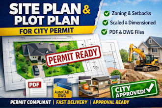 draw site plan, plot plan for city permit