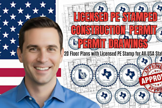 design 2d floor plans with licensed pe stamp for all USA states