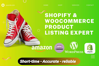 do product upload and add products to wordpress, wix, amazon, or shopify store