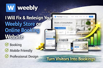 fix weebly store design and redesign weebly online booking service website