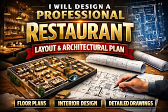 design a professional restaurant layout and architectural plan