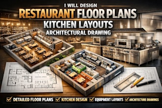 design professional restaurant floor plans kitchen layouts architectural drawing
