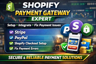 set up shopify payment gateway, stripe, paypal and klarna
