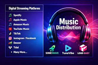 distribute music to all digital streaming and social media