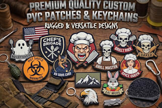 make custom 3d pvc and rubber patches with velcro