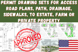 draw permit access road plans path drainage sidewalks to estate farm or property