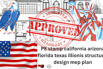 pe stamp california arizona florida texas illionis structural design mep plan