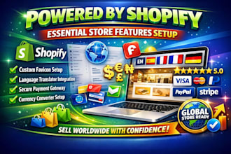 remove powered by shopify add favicon language currency payment  gateway setup