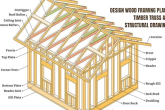 design wood framing plans, timber truss and structural drawings