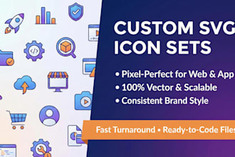 design custom illustrative vector icon sets in svg for your website or app