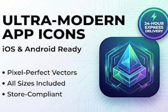 design an ultra modern app icon and logo for ios, android, and mobile apps