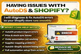 fix autods errors and set up automation for shopify dropshipping