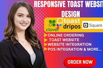create toast website with food menu online ordering for your cafe and restaurant
