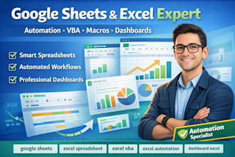 be your google sheets expert for excel spreadsheet, vba, marcos,dashboard