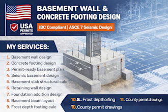 basement wall design ibc concret footing seismic slab structural calc shear wall