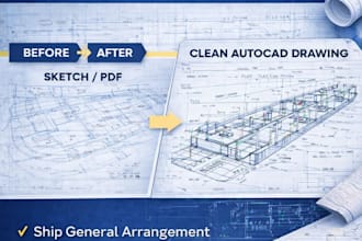 do ship autocad drafting and general arrangement drawing