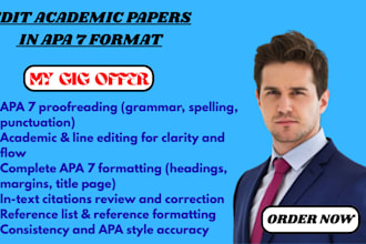 proofread and edit academic papers in apa 7 format