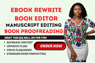 proof read edit rephrase plagiarism check and format your manuscript