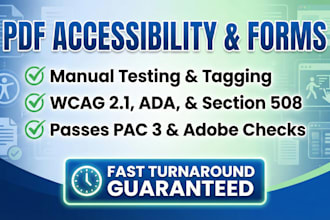 manually test and fix accessibility issues  in PDF forms and books