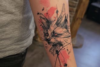 minimalist unique tattoo sketch, sleeve tattoo design