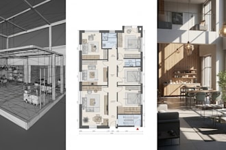 design 3d models, interior layouts and realistic visualizations